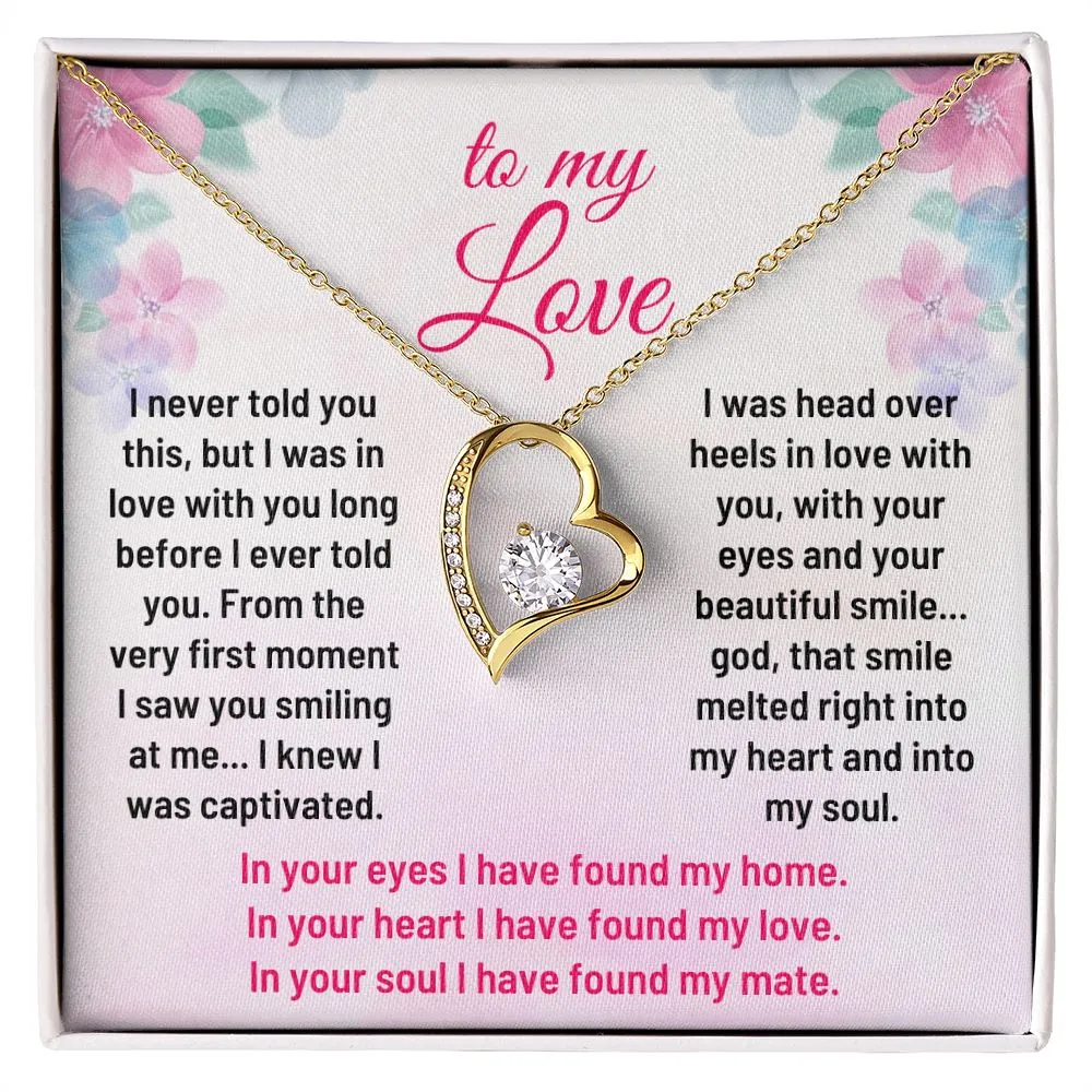 To My Love Heart Pendant Necklace Gift For Wife or Soulmate