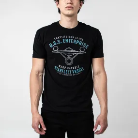 USS Enterprise Warp Capable Black Tee