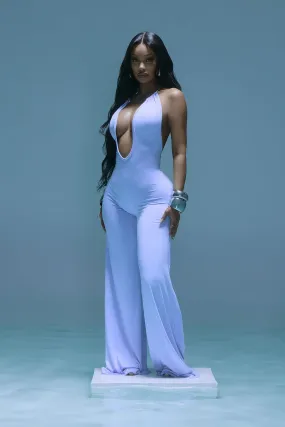 Vacay Baddie Jumpsuit - Light Blue